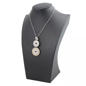 Snap button charm necklace
